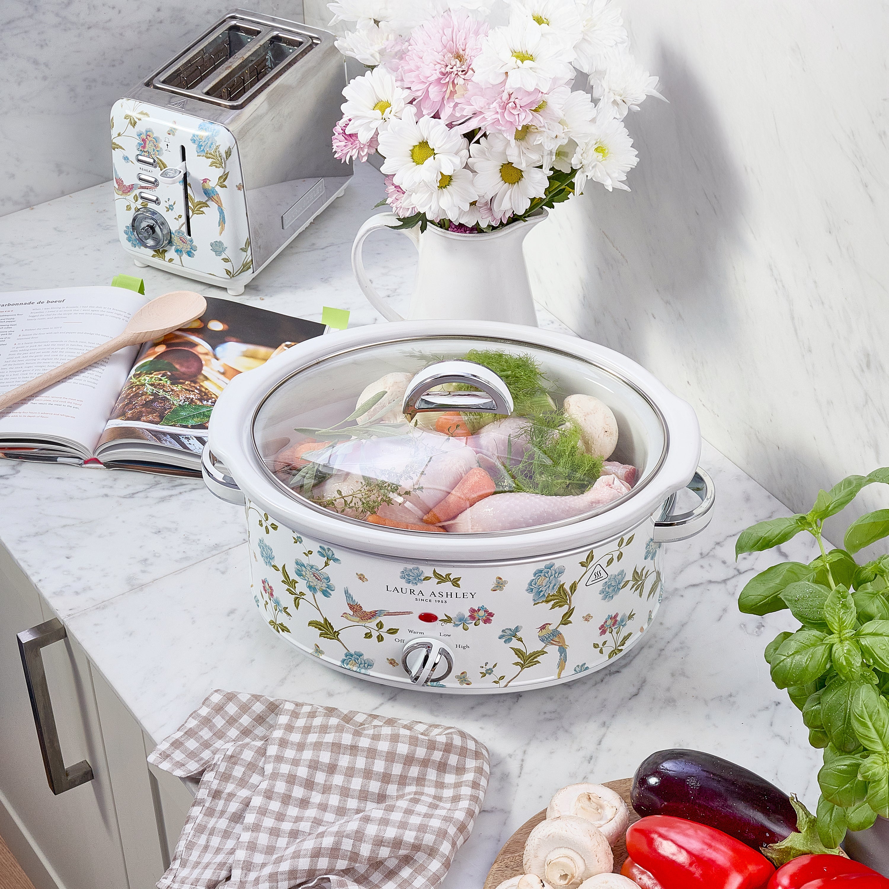 Laura Ashley 6.5L Stainless-Steel Slow Cooker