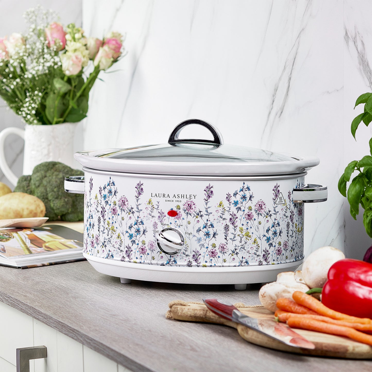 Laura Ashley 6.5L Stainless-Steel Slow Cooker