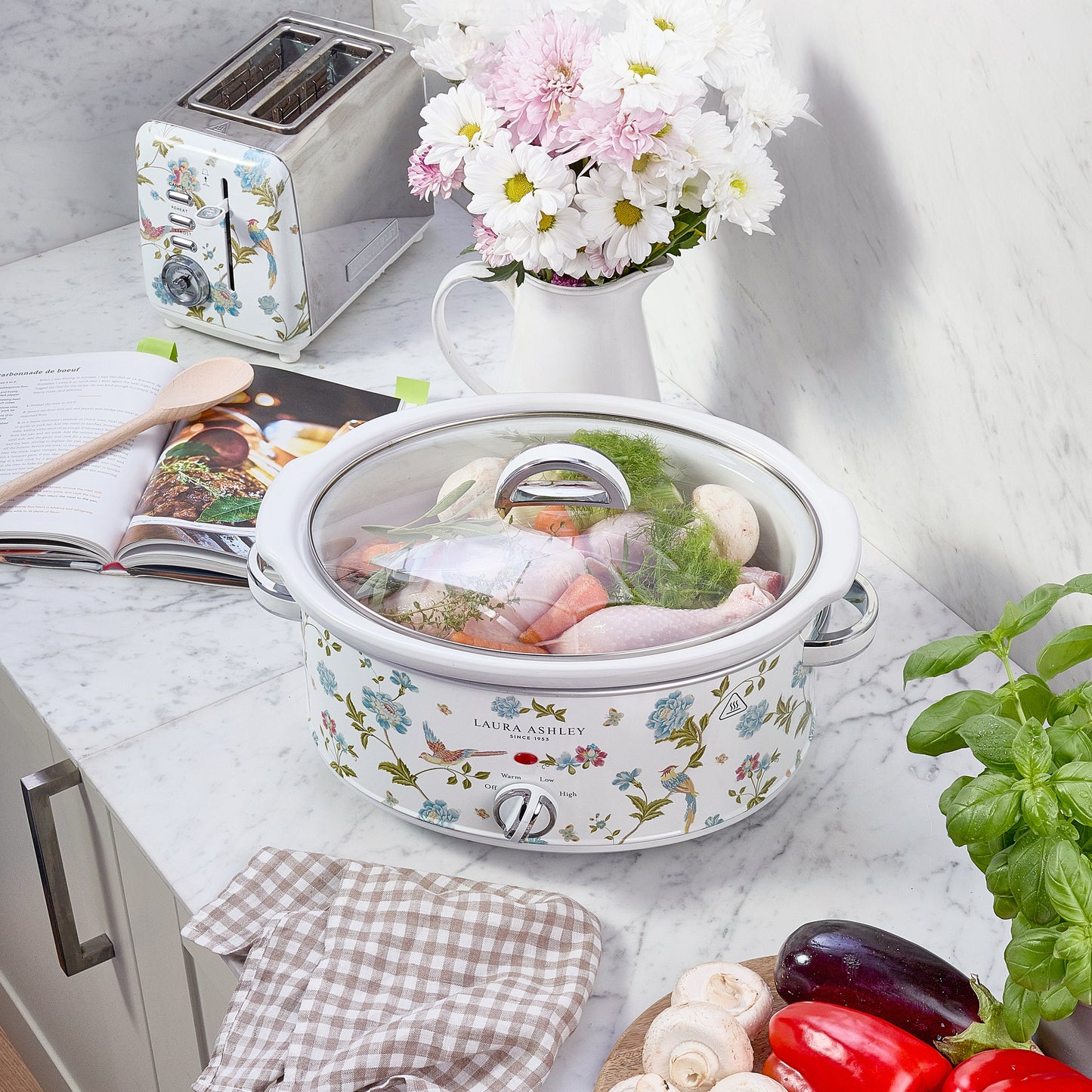 Laura Ashley 6.5L Stainless-Steel Slow Cooker