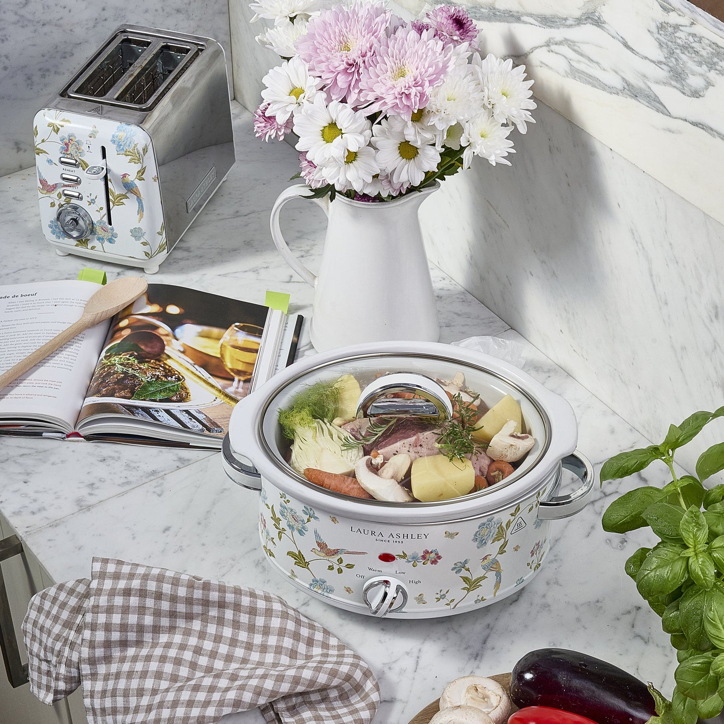 Laura Ashley 3.5L Stainless-Steel Slow Cooker