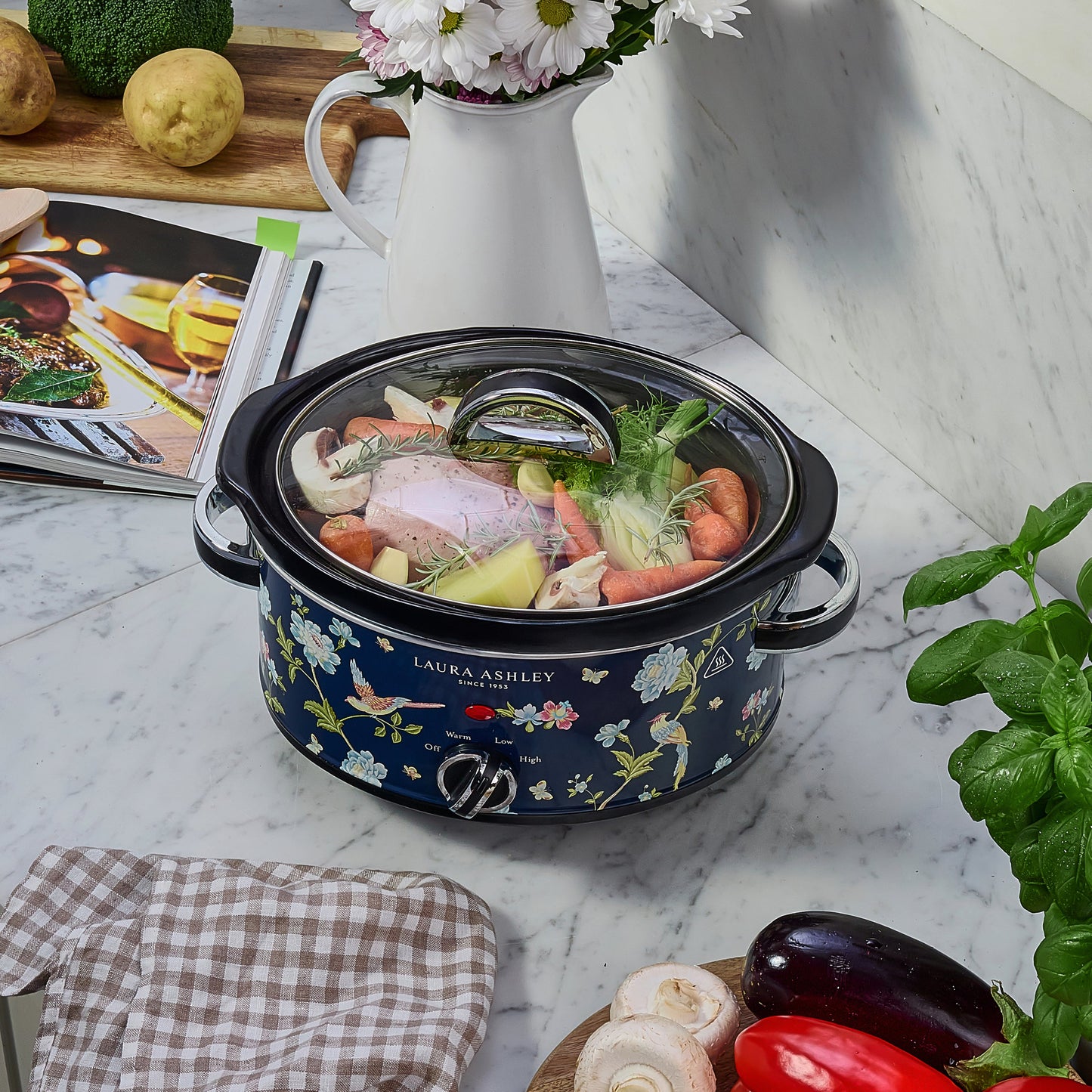 Laura Ashley 3.5L Stainless-Steel Slow Cooker